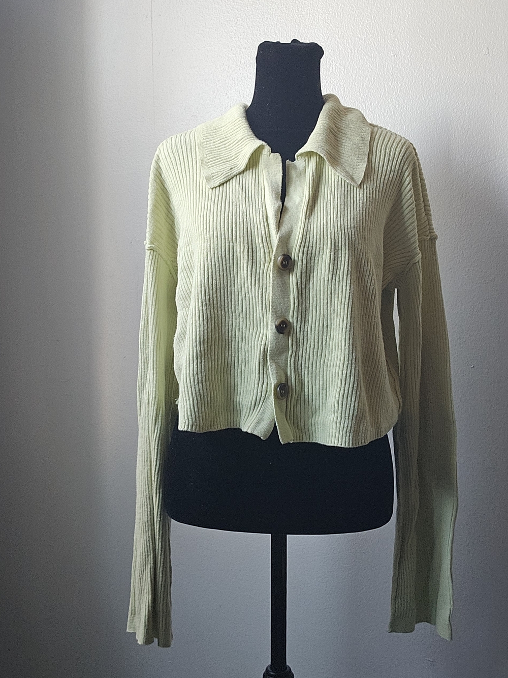 Free People Ribbed Button-Up Top  Size M